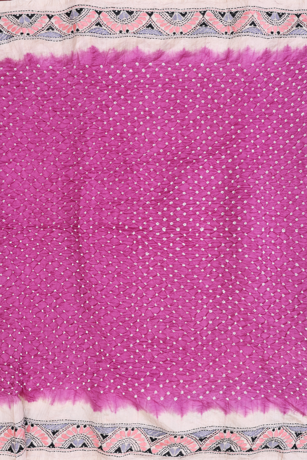 Bandhani Silk Saree In Orchid Purple With Tie And Dye Design