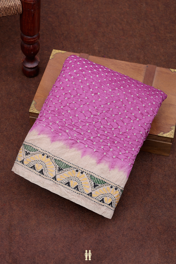 Bandhani Silk Saree In Orchid Purple With Tie And Dye Design