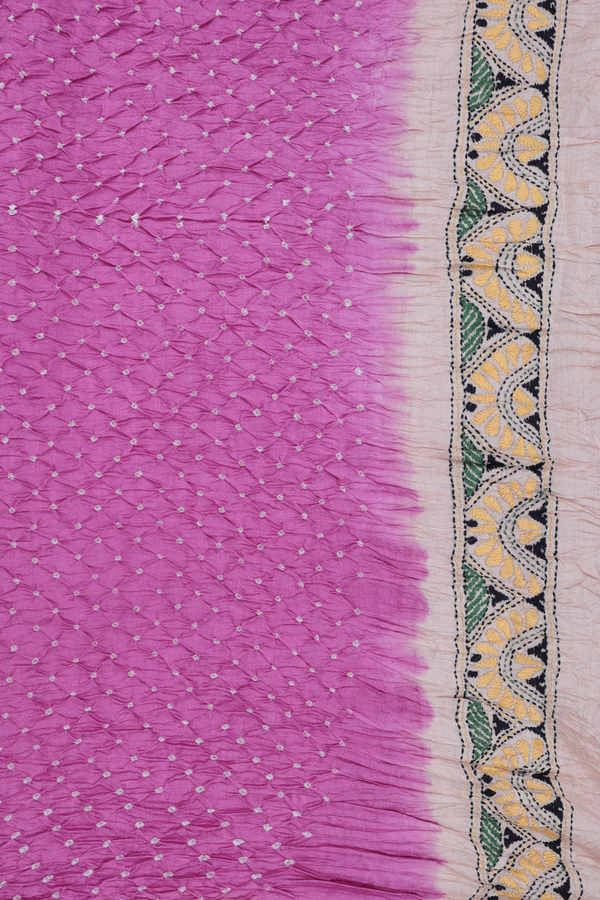 Bandhani Silk Saree In Orchid Purple With Tie And Dye Design