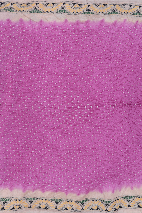 Bandhani Silk Saree In Orchid Purple With Tie And Dye Design