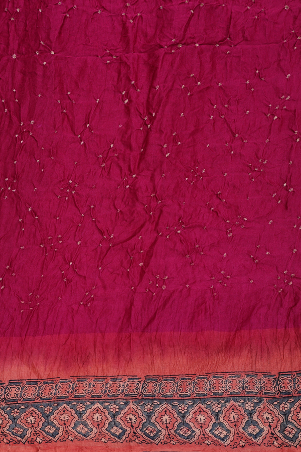 Bandhani Silk Saree In Plum Purple With Tie And Dye Design