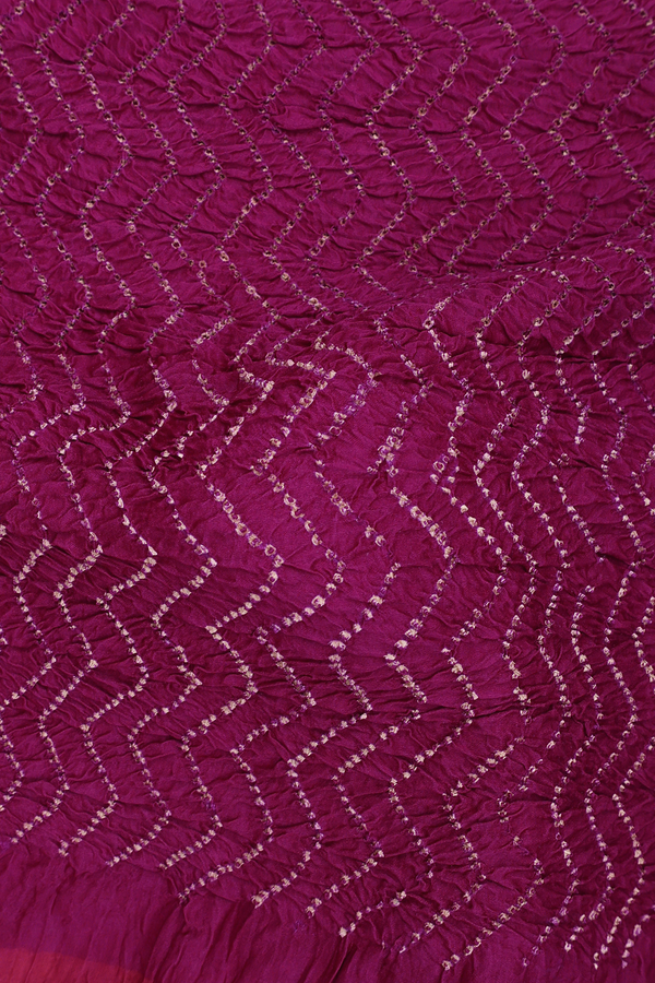 Bandhani Silk Saree In Plum Purple With Tie And Dye Design