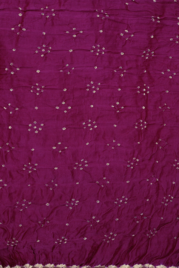 Bandhani Silk Saree In Cream Color With Printed Design