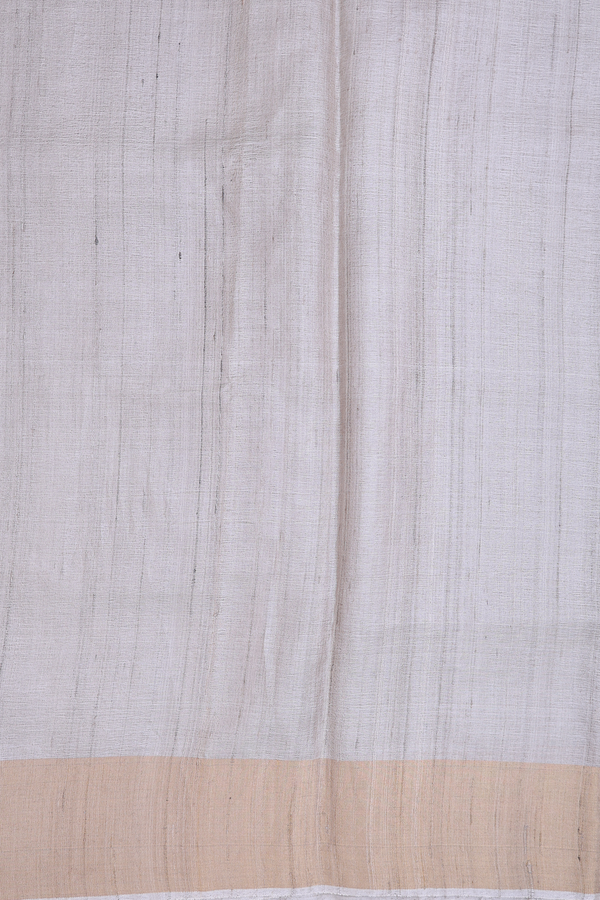 Tussar Silk Saree In Cream Color With Elephant Design
