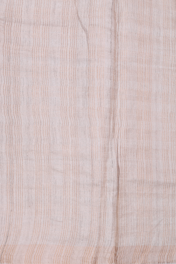 Tussar Silk Saree In Cream Color With Floral Embroidered