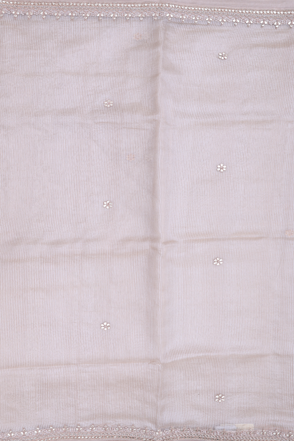 Tussar Silk Saree In Cream Color With Floral Buttas