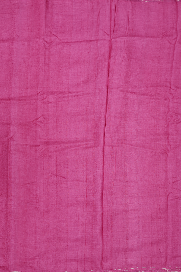 Tussar Silk Saree In Purple Rose With Hand Embroidered Pallu
