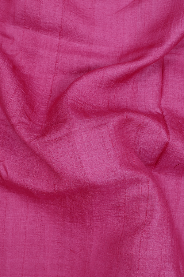 Tussar Silk Saree In Purple Rose With Hand Embroidered Pallu