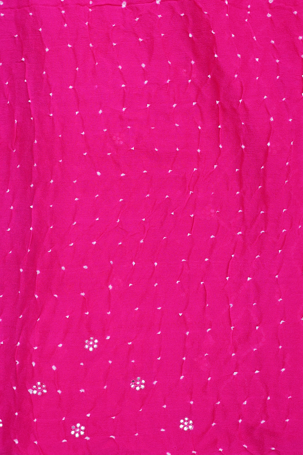 Bandhani Silk Saree In Scarlet Red With Tie And Dye Design