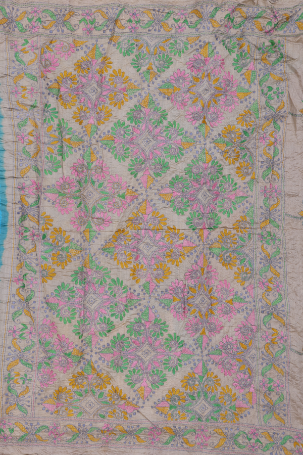 Bandhani Silk Saree In Sky Blue With Tie And Dye Design