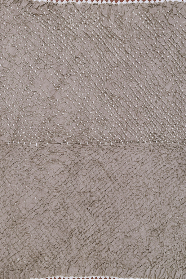 Bandhani Silk Saree In Dusty Grey With Tie And Dye Design