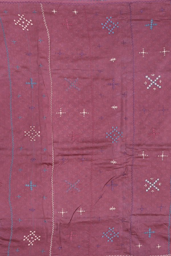 Chanderi Silk Cotton Saree White Mulberry With Allover Design