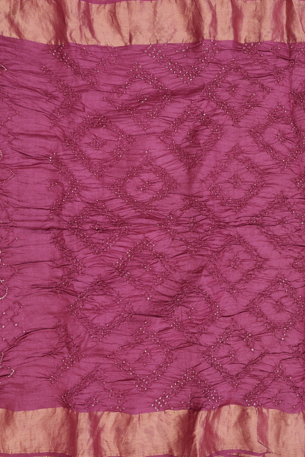 Bandhani Silk Saree In  Dark Mulberry With Tie And Dye Design