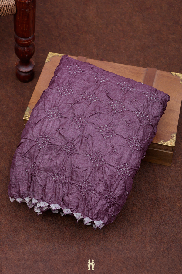 Bandhani Silk Saree In Dusty Purple With Tie And Dye Design