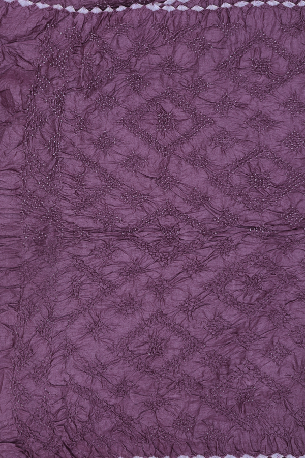 Bandhani Silk Saree In Dusty Purple With Tie And Dye Design