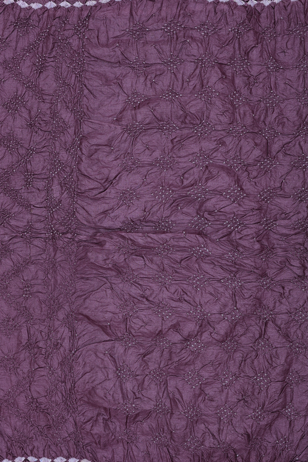 Bandhani Silk Saree In Dusty Purple With Tie And Dye Design