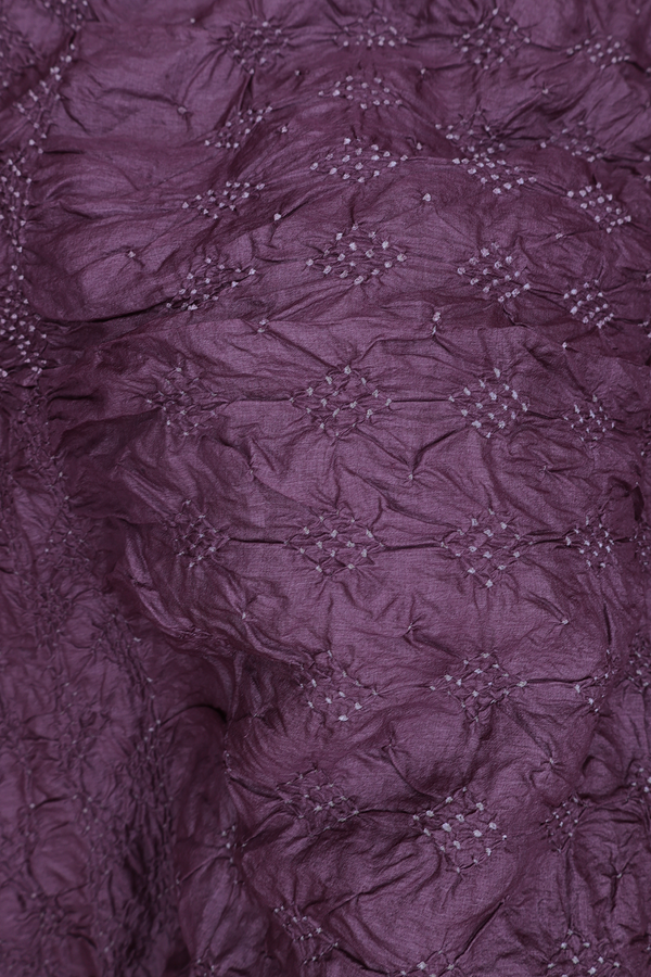 Bandhani Silk Saree In Dusty Purple With Tie And Dye Design
