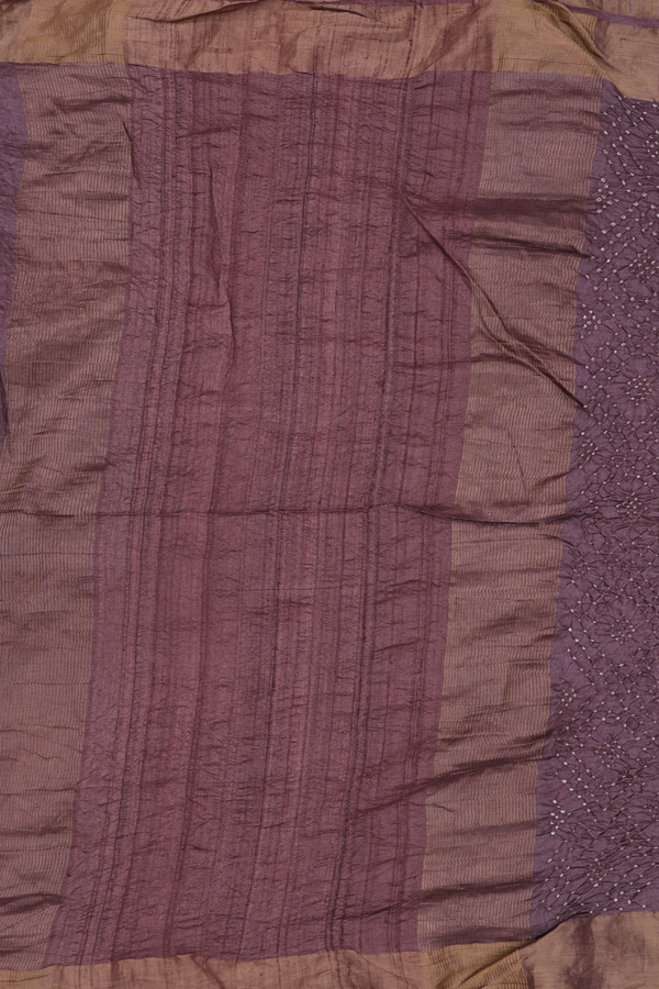 Bandhani Silk Saree In Brown With Tie And Dye Design