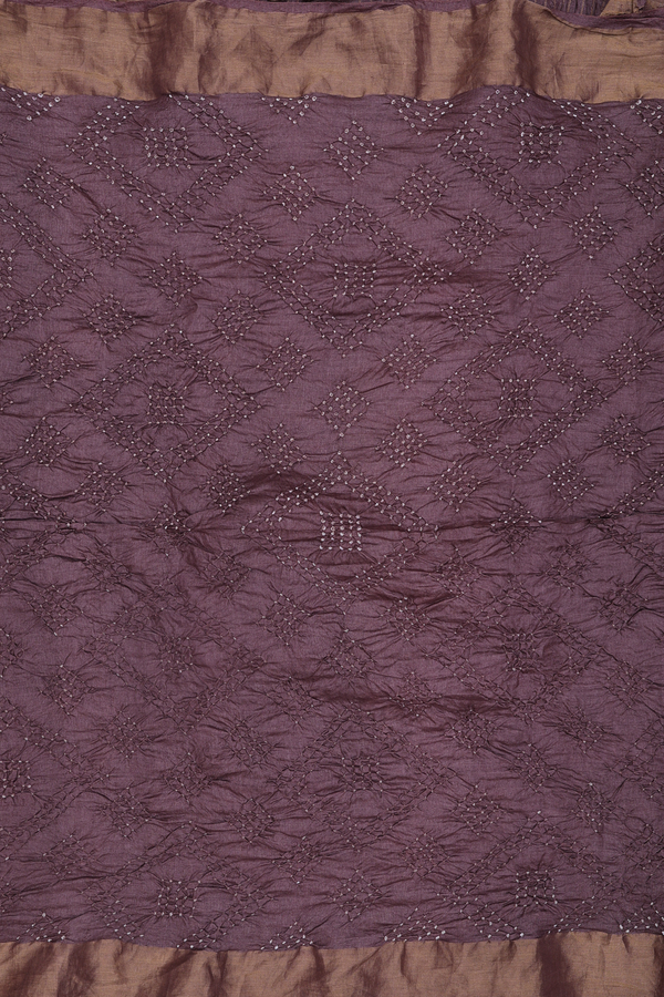 Bandhani Silk Saree In Brown With Tie And Dye Design