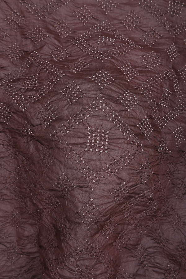 Bandhani Silk Saree In Brown With Tie And Dye Design