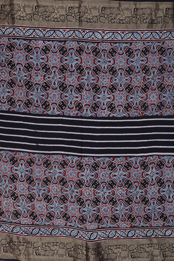 Modal Silk Saree In Black With Allover Design