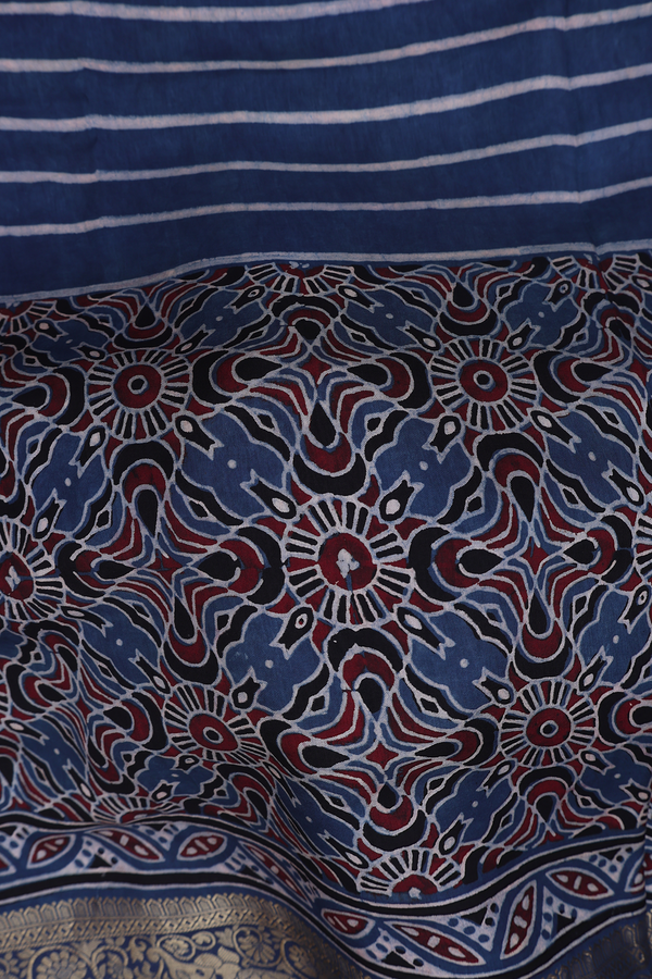 Modal Silk Saree In Blue With Allover Design