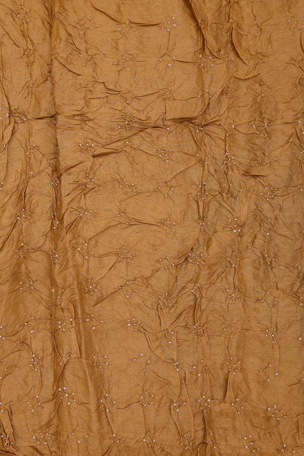 Bandhani Silk Saree In Mustard Orange With Tie And Dye Design