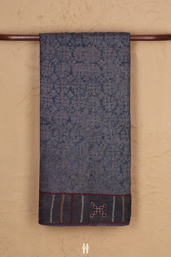 Tussar Silk Saree In Blue With Printed Design