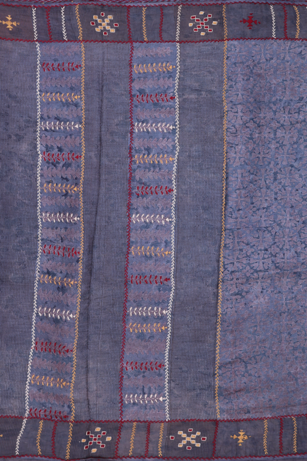 Tussar Silk Saree In Blue With Printed Design