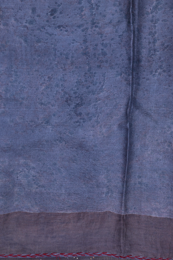 Tussar Silk Saree In Blue With Printed Design