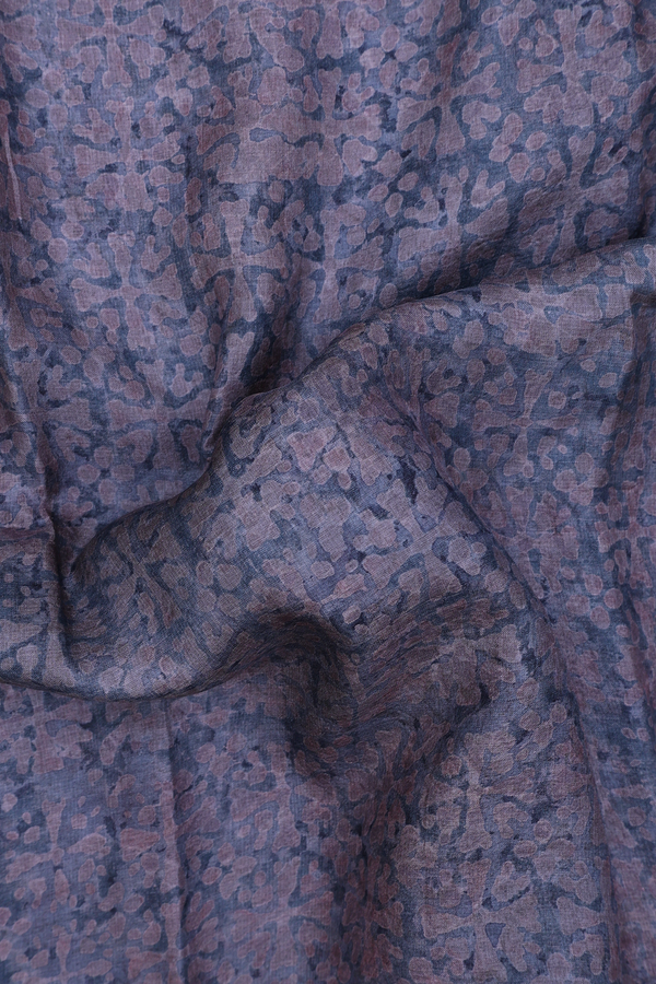 Tussar Silk Saree In Blue With Printed Design