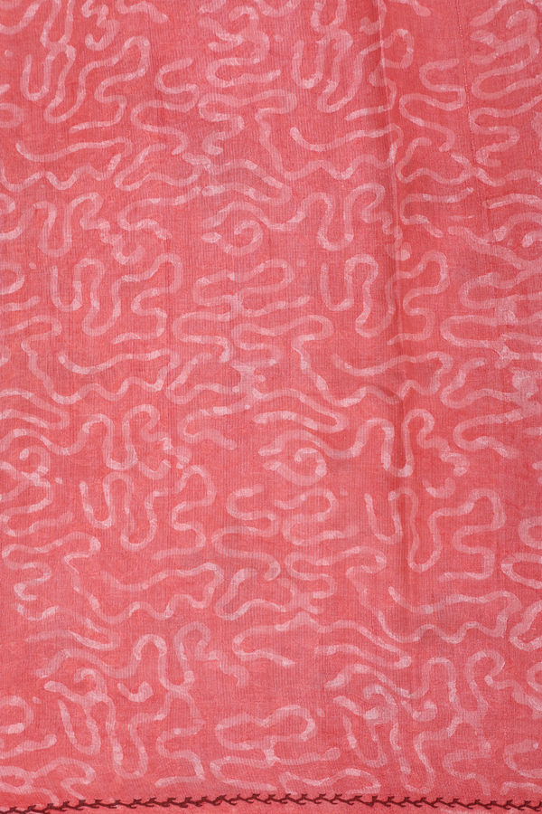 Tussar Silk Saree In Peach With Paisley Design