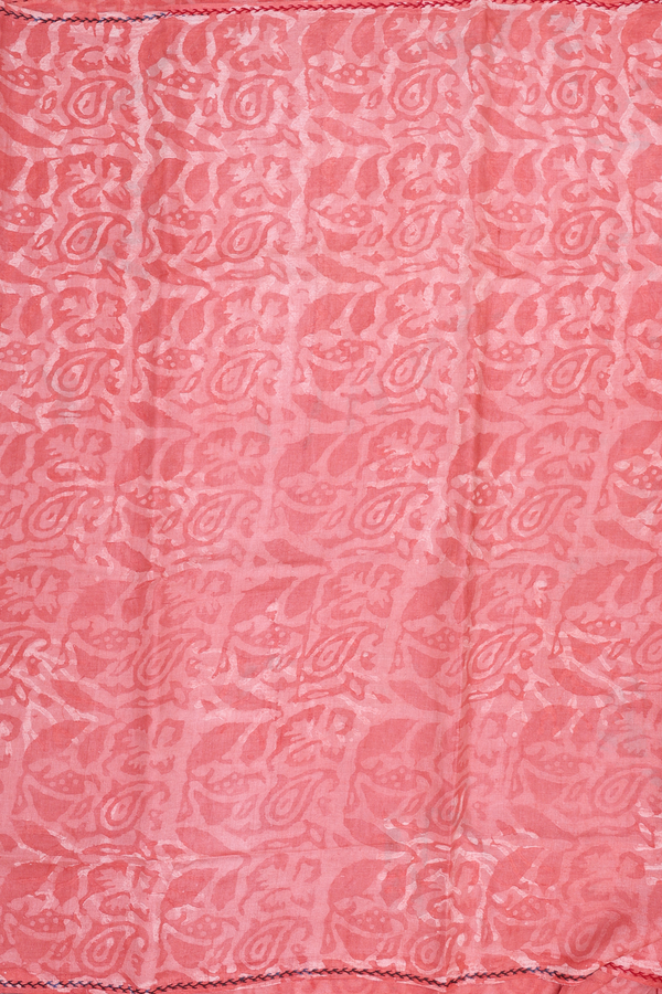 Tussar Silk Saree In Peach With Paisley Design
