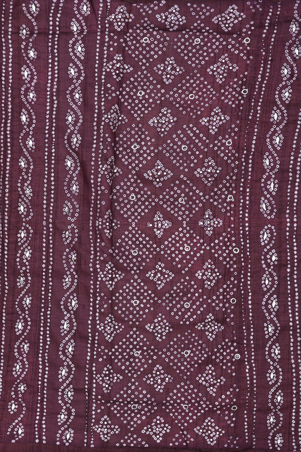 Tussar Silk Saree In Brown With Diamond Buttas