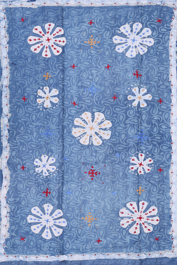 Tussar Silk Saree In Blue With Printed Design