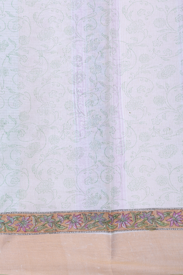 Tussar Silk Saree In Green With Floral Printed Design