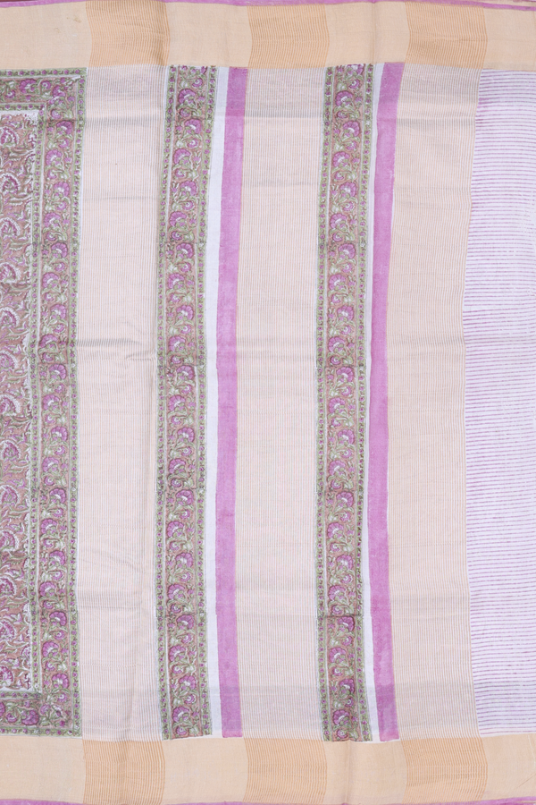 Tussar Silk Saree In Brown With Floral Design