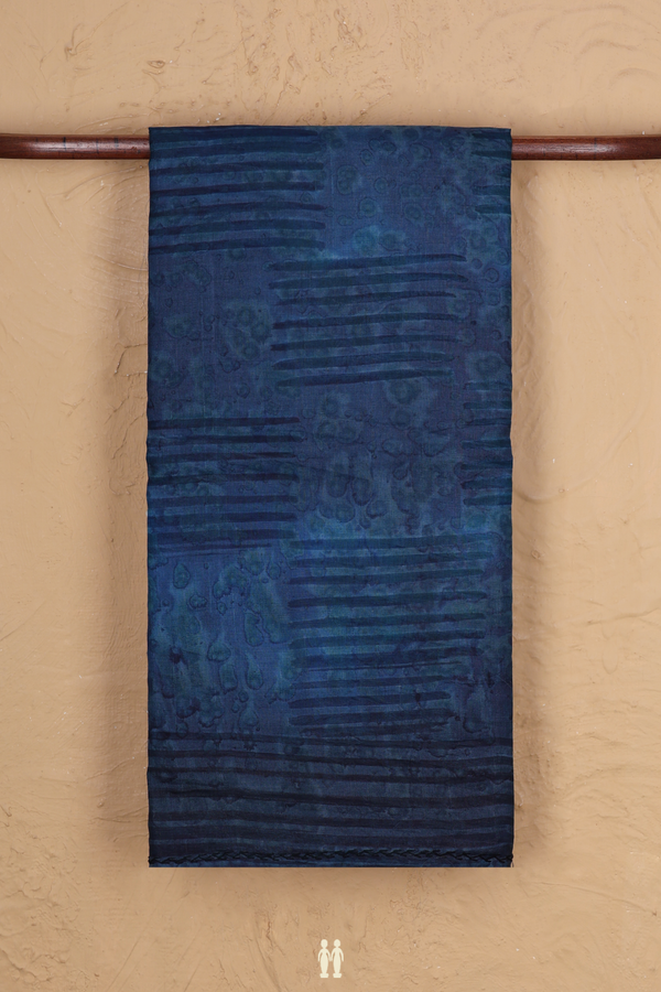 Tussar Silk Saree In Blue With Allover Design