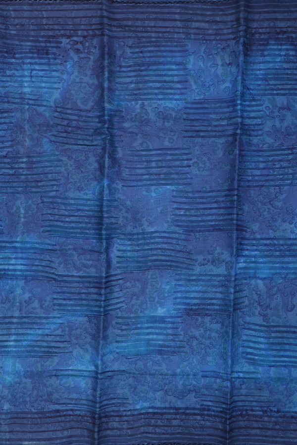 Tussar Silk Saree In Blue With Allover Design
