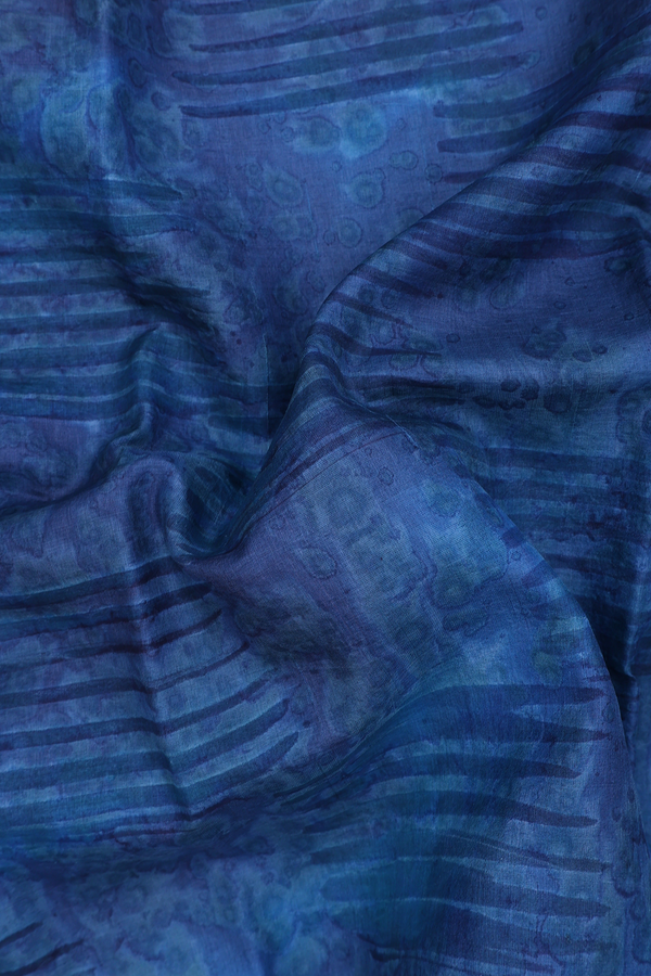 Tussar Silk Saree In Blue With Allover Design