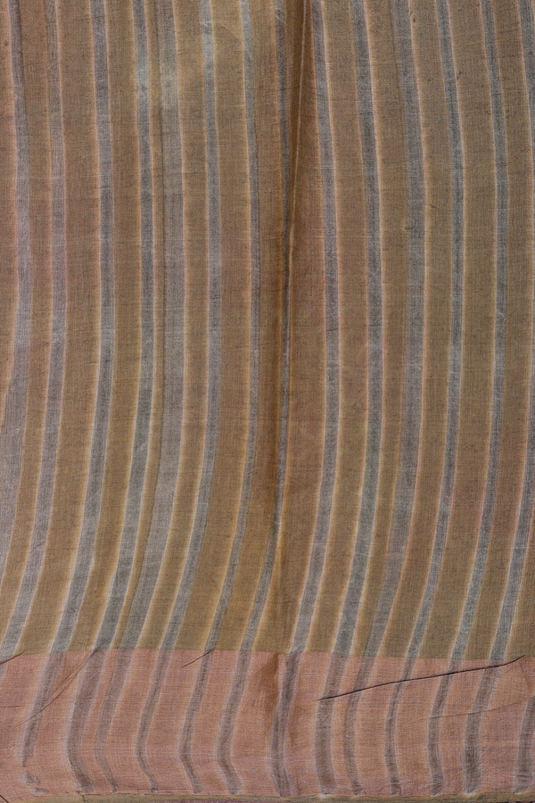 Tussar Silk Saree In Dusty Red With Floral Design