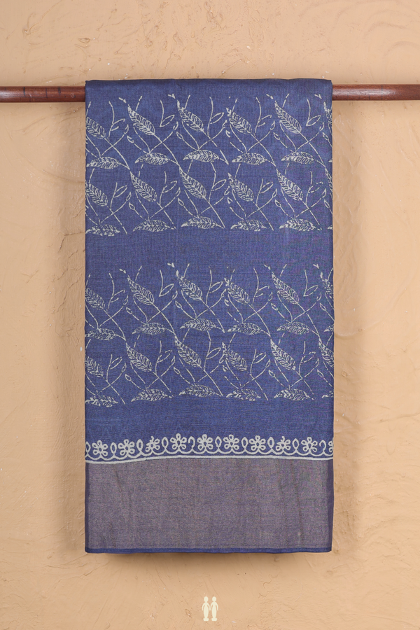Tussar Silk Saree In Blue With Allover Design