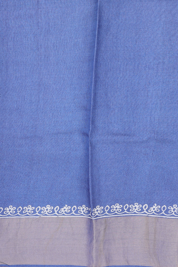 Tussar Silk Saree In Blue With Allover Design