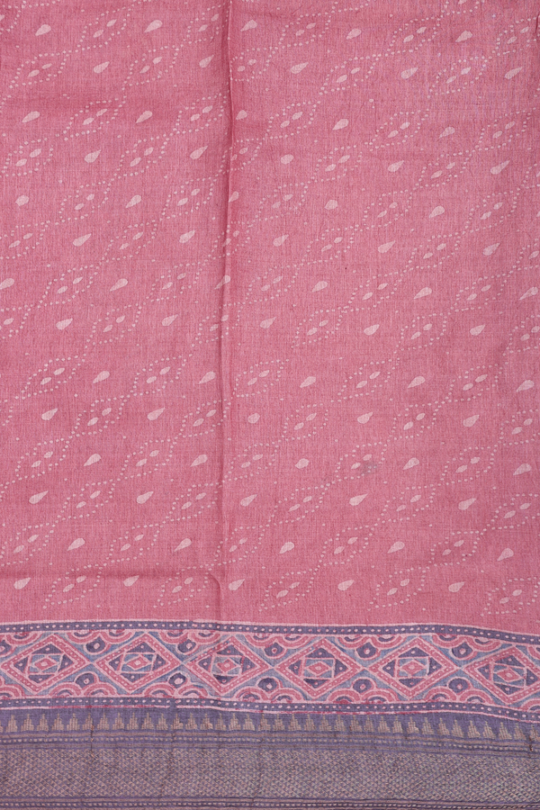 Tussar Silk Saree In Brick Red With Floral Motifs