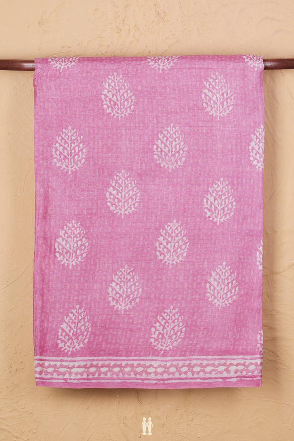 Tussar Silk Saree In Pink With Printed Buttas