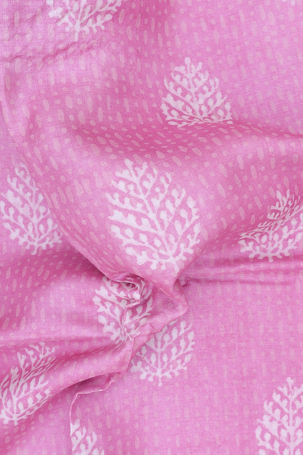 Tussar Silk Saree In Pink With Printed Buttas