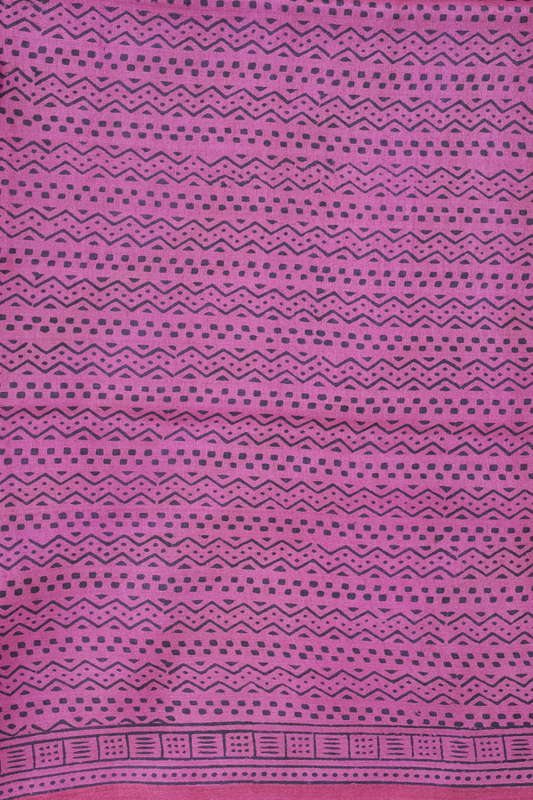 Tussar Silk Saree In Dusty Plum With Printed Design