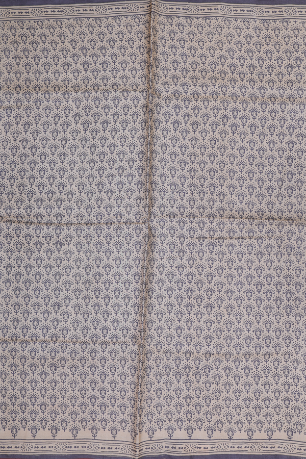 Tussar Silk Saree In Beige With Allover Design