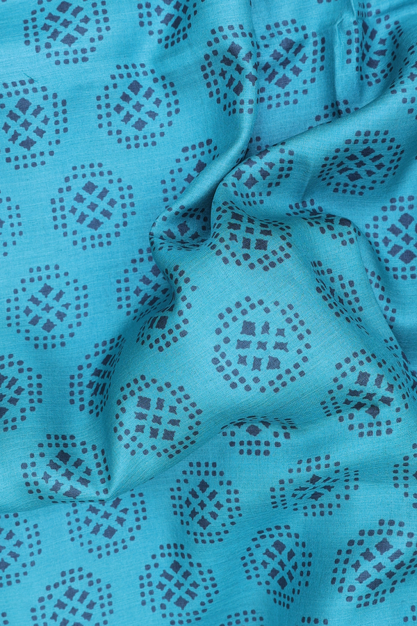 Tussar Silk Saree In Green With Allover Design