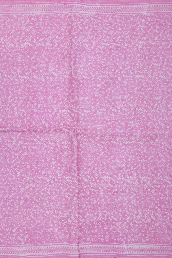Tussar Silk Saree In Pink With Printed Design